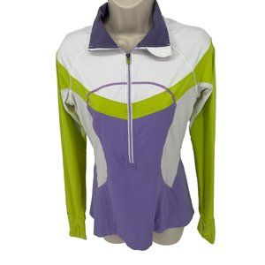 Lululemon 1/2 Zip Pullover Size 6 Lightweight Running Green Purple Colorblock